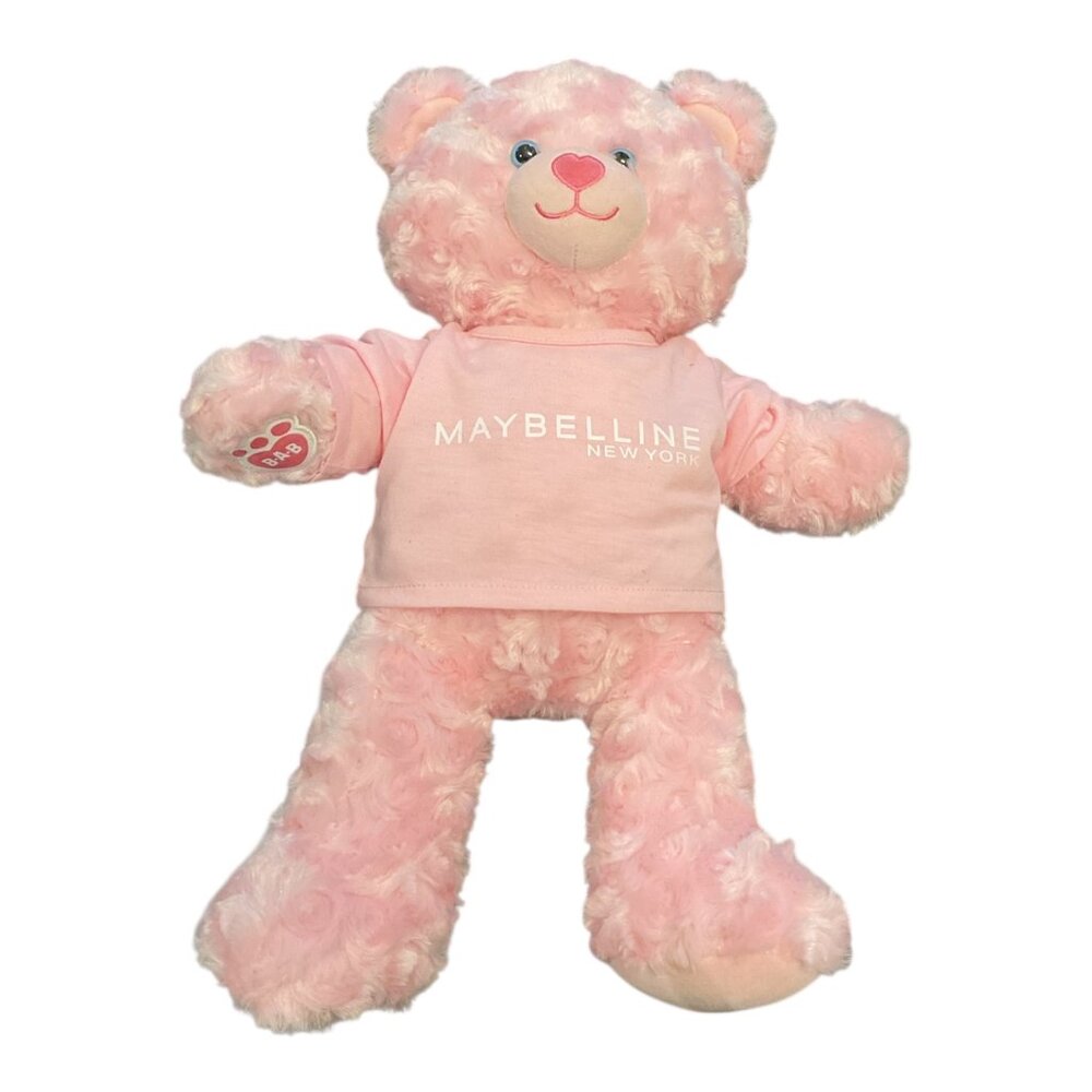 BUILD A BEAR Pink Cuddles Teddy Maybelline Promo 17" Teddy Bear Pink Tee Shirt - Picture 2 of 6
